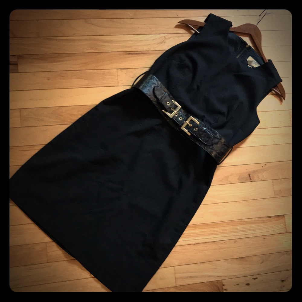 LOFT - Black Dress with Statement Belt